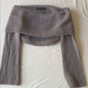 Naked Wardrobe Off the Shoulder Crop Sweater (Med)